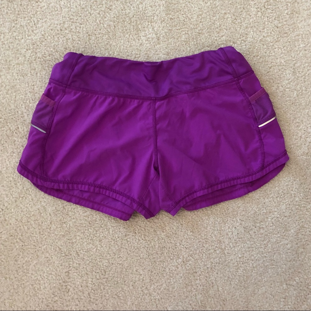 Athleta bright purple running short shorts